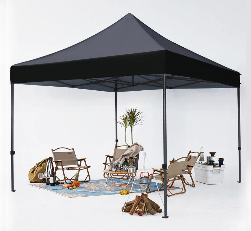 3m x 3m Outdoor Market Gazebo Tent Marquee (Black)