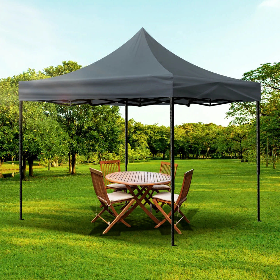 3m x 3m Outdoor Market Gazebo Tent Marquee (Black)