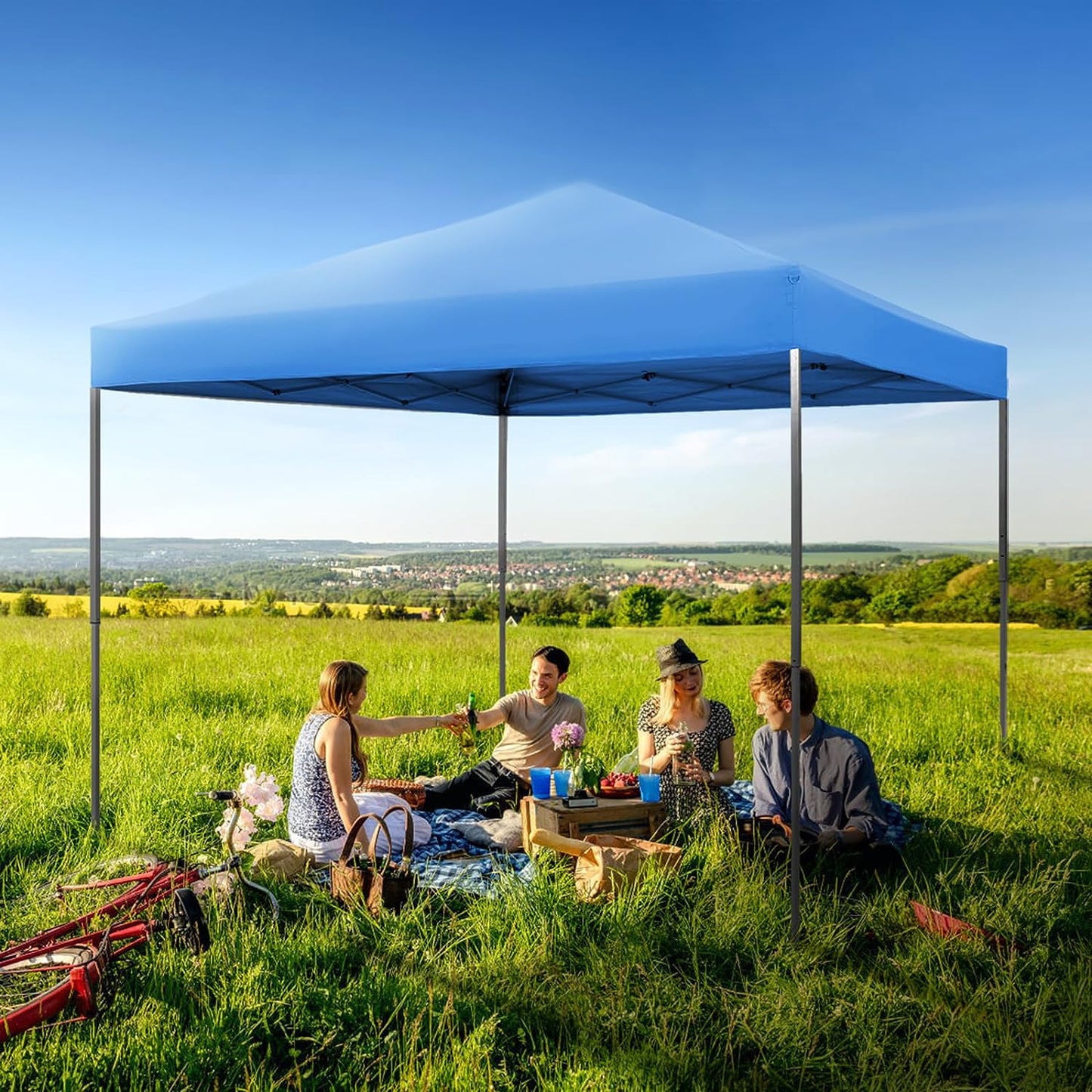 3m x 3m Outdoor Market Gazebo Tent Marquee (Blue)