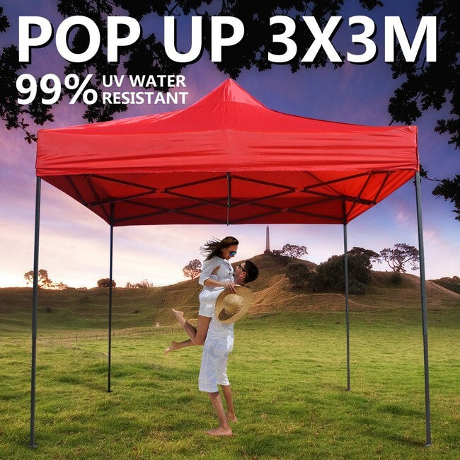 3m x 3m Outdoor Market Gazebo Tent (Red)