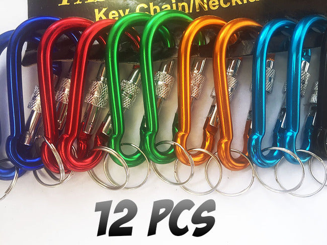 12PK Large Screw Lock Carabiner Clips with Key Holder