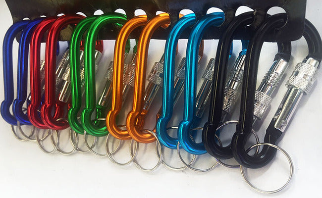 12PK Large Screw Lock Carabiner Clips with Key Holder