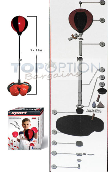 Kids Speed Ball Stand Punching Boxing Bag Glove Set