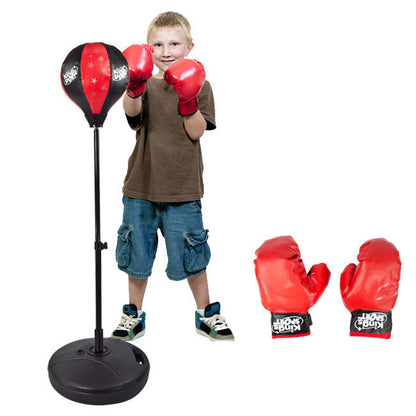 LARGE Kids Speed Ball Stand Punching Boxing Bag Glove Set