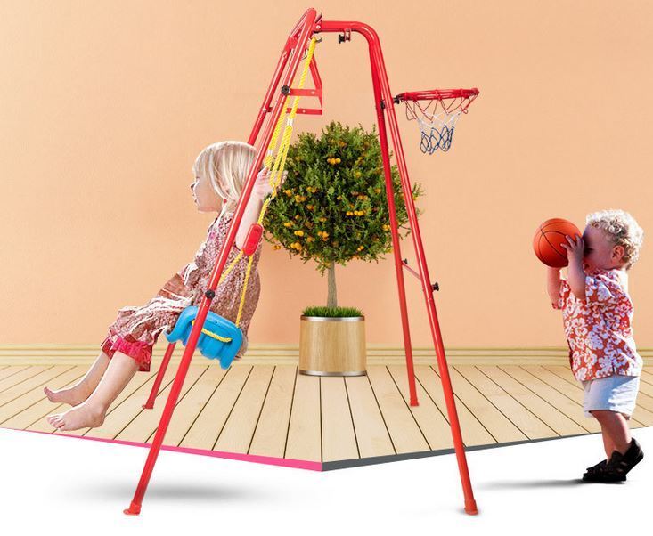 Kids 2 In 1 Swing and Basketball Set