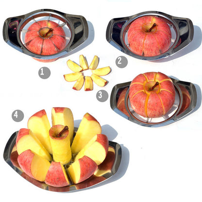 2 x Stainless Steel Fruit Slicer Apple Corer Cutter