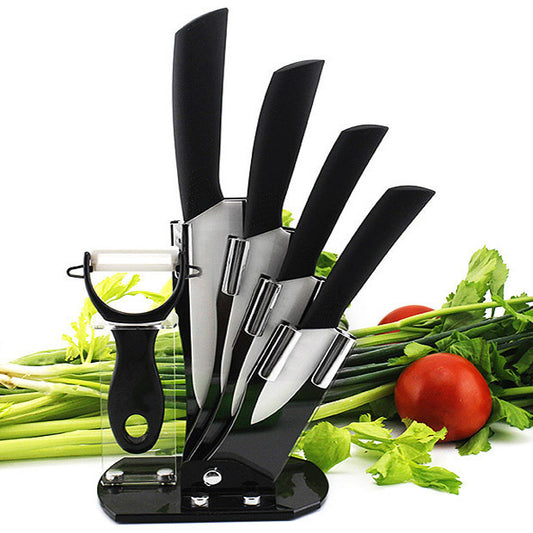 6 Piece Ceramic Knife Set Kitchen Knives Ultra Sharp Blades Black