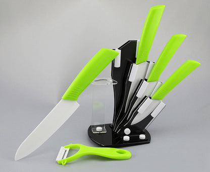 6 Piece Ceramic Knife Set Kitchen Knives Ultra Sharp Blades Green