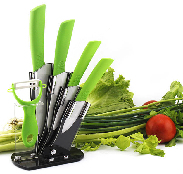 6 Piece Ceramic Knife Set Kitchen Knives Ultra Sharp Blades Green