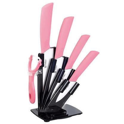 6 Piece Ceramic Knife Set Kitchen Knives Ultra Sharp Blades Pink