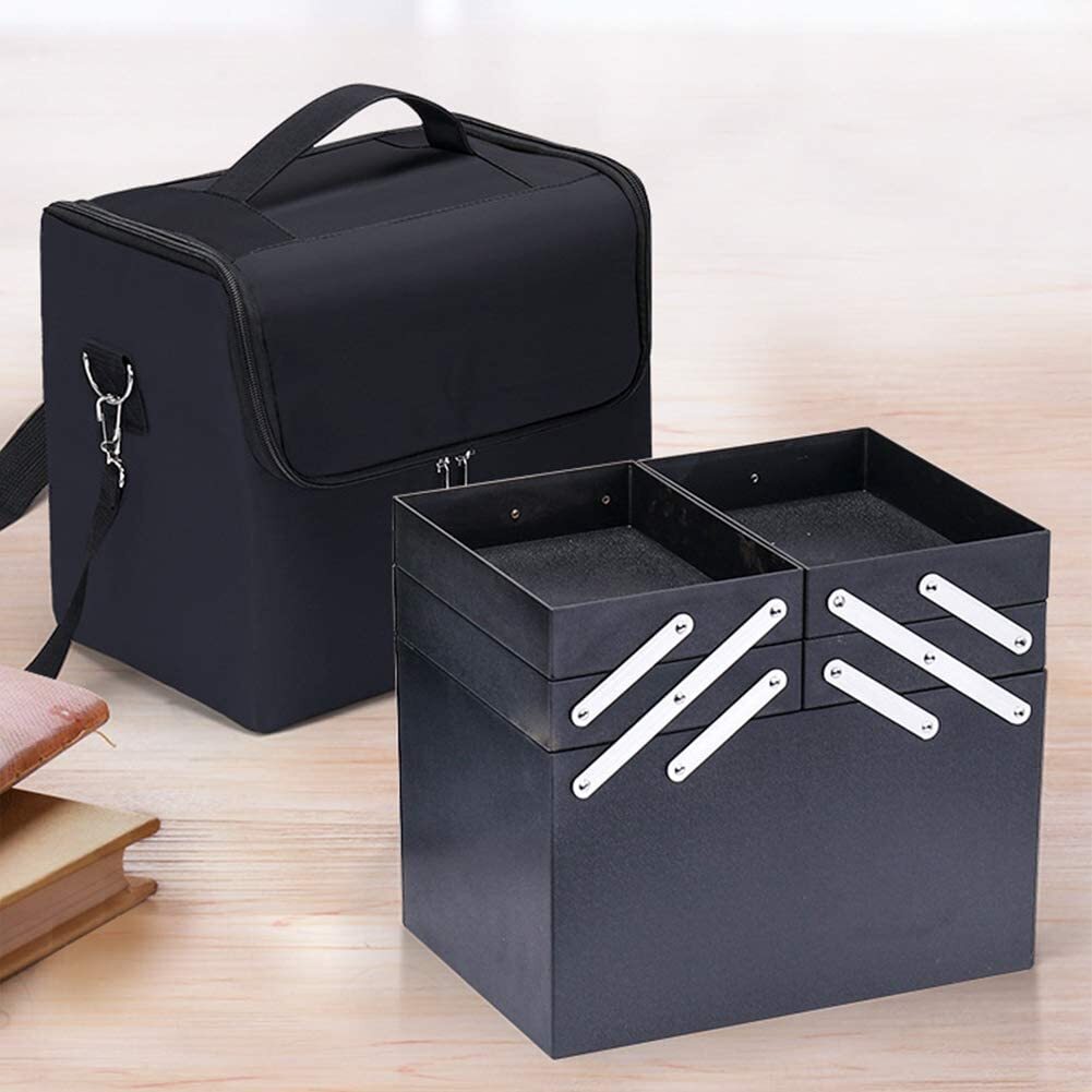 Professional Portable Folding Beauty Case Makeup Bag Cosmetics Box Travel Organizer