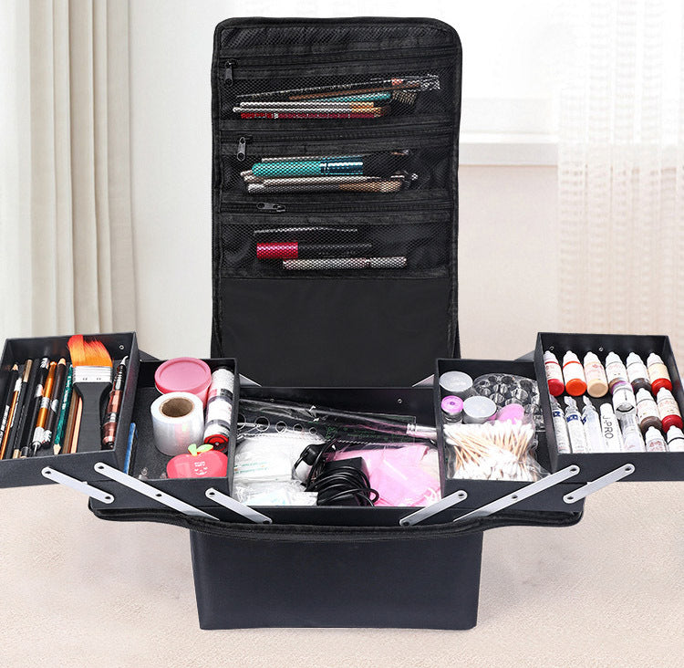 Professional Portable Folding Beauty Case Makeup Bag Cosmetics Box Travel Organizer