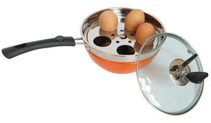 2PCS Multipurpose Stainless Steel Pots Cooker Boiler Steamer Egg Poacher Cookware Set