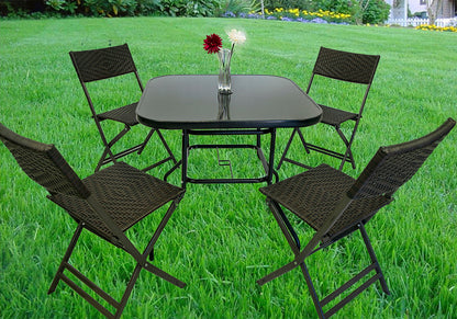 Alfresco 80cm Square Mirrored Tempered Glass Table