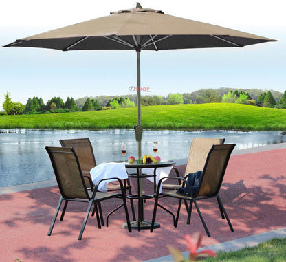 Alfresco 3m Steel Outdoor Garden Patio Market Umbrella (Beige/Tan)