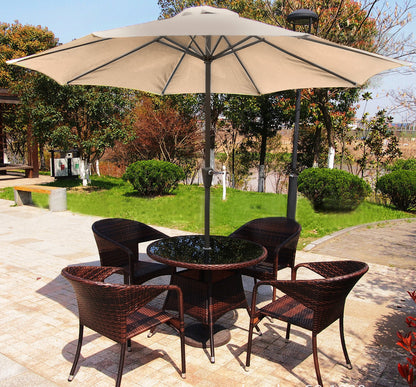 Alfresco 3m Steel Outdoor Garden Patio Market Umbrella (Beige/Tan)