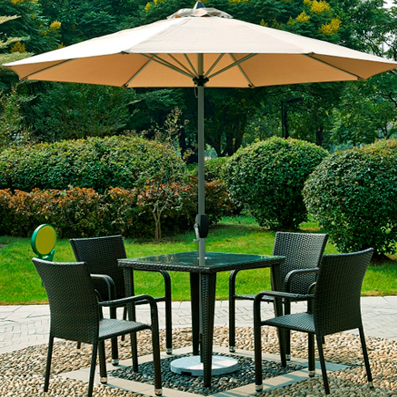 Alfresco 3m Steel Outdoor Garden Patio Market Umbrella (Beige/Tan)