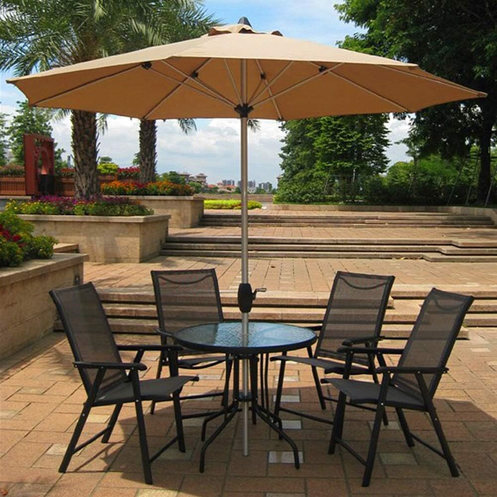 Alfresco 3m Steel Outdoor Garden Patio Market Umbrella (Beige/Tan)