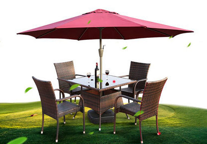 Alfresco 3m Steel Outdoor Garden Patio Market Umbrella (Maroon)