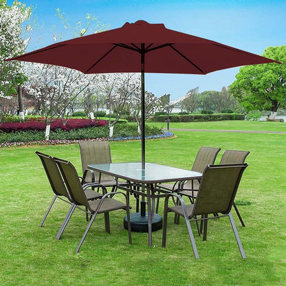 Alfresco 3m Steel Outdoor Garden Patio Market Umbrella (Maroon)