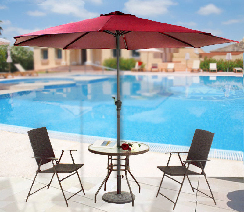 Alfresco 3m Steel Outdoor Garden Patio Market Umbrella (Maroon)