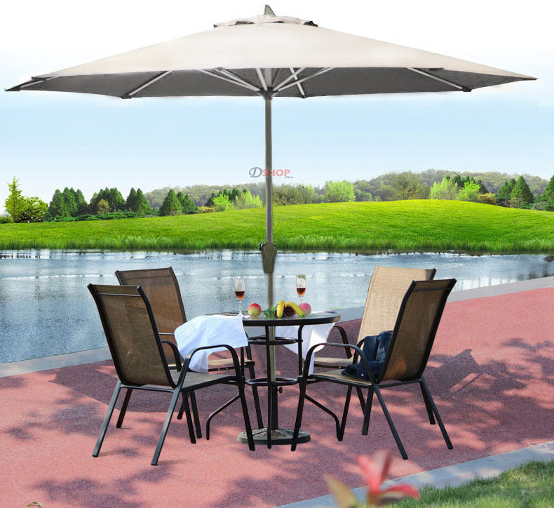 Alfresco 3m Steel Outdoor Garden Patio Market Umbrella (White)