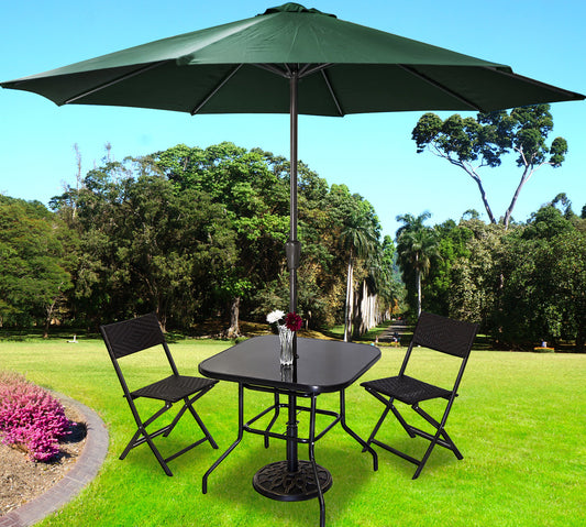 Alfresco 3m Steel Outdoor Garden Patio Market Umbrella (Green)