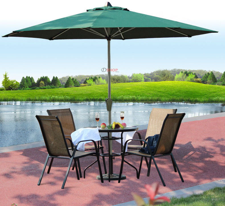 Alfresco 3m Steel Outdoor Garden Patio Market Umbrella (Green)