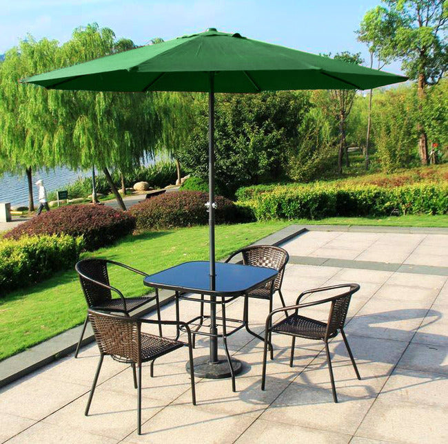 Alfresco 3m Steel Outdoor Garden Patio Market Umbrella (Green)