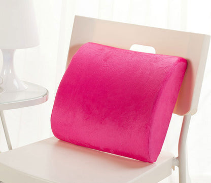 Multi-purpose Memory Foam Lumbar Back Support Cushion Pillow (Pink)