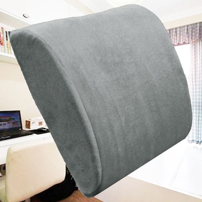 Multi-purpose Memory Foam Lumbar Back Support Cushion Pillow (Grey)