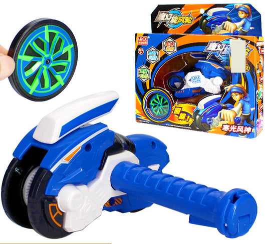 Magic Motorbike Spinner Wheel Spinning Top Burst Toy (Blue)