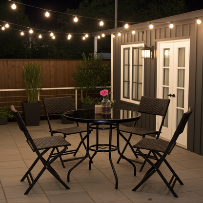 4 x Alfresco Rattan Wicker Folding Outdoor Chairs