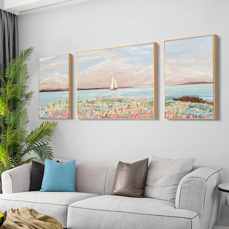 3-Pieces Set Paintings Seaside Dream Aluminium Framed Canvas Wall Art