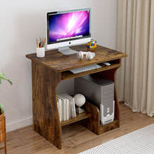 Essential Computer Desk with Shelves (Rustic Wood)