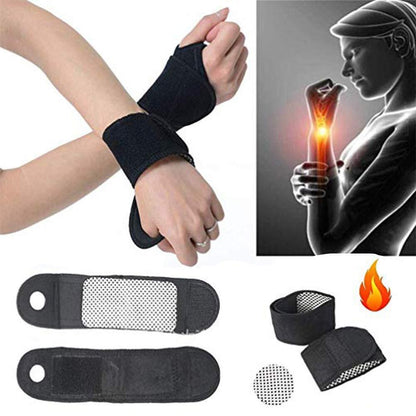 2PCS Tourmaline Self Heating Magnetic Wrist Support Splint Brace Protection Strap Pain Relief