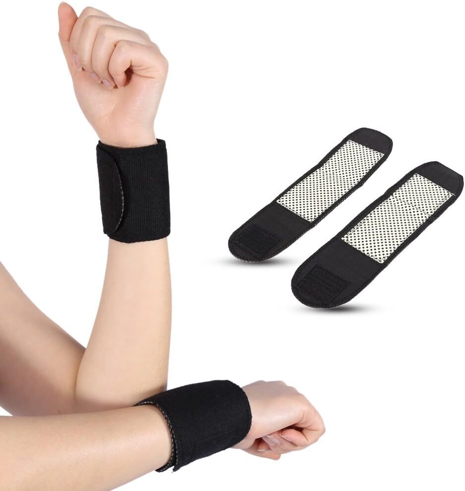 2PCS Tourmaline Self Heating Magnetic Wrist Support Splint Brace Protection Strap Pain Relief