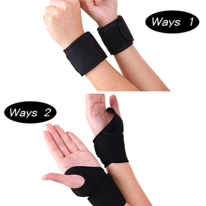 2PCS Tourmaline Self Heating Magnetic Wrist Support Splint Brace Protection Strap Pain Relief