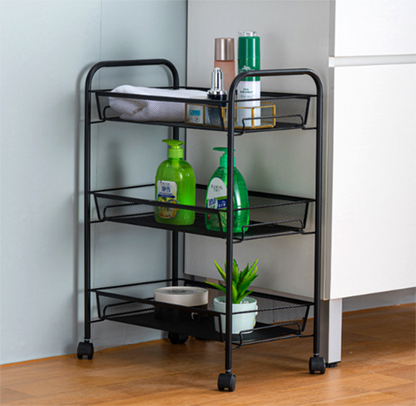 3 Tier Steel Multipurpose Storage Shelf Utility Cart Kitchen Trolley