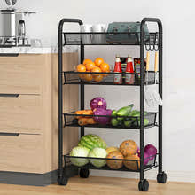 4 Tier Steel Multipurpose Storage Shelf Utility Cart Kitchen Trolley
