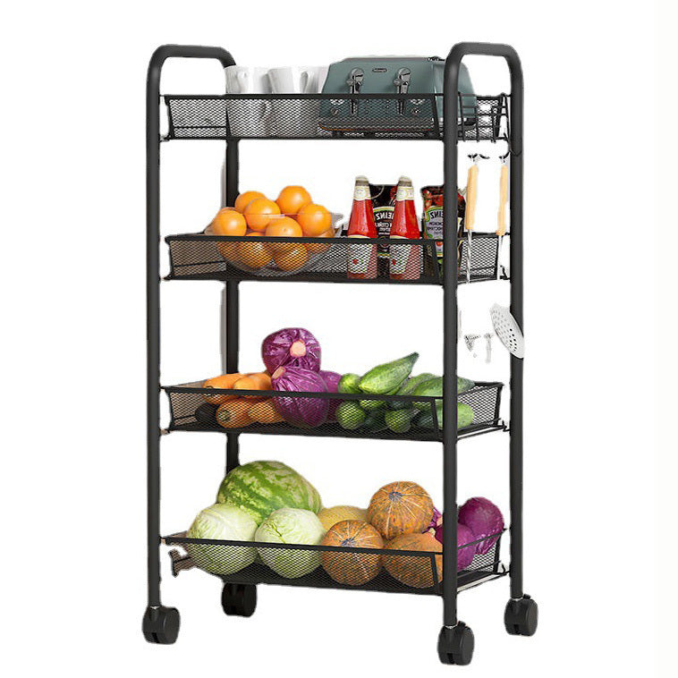 4 Tier Steel Multipurpose Storage Shelf Utility Cart Kitchen Trolley