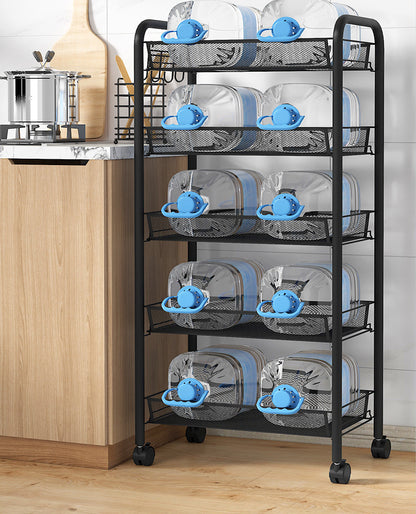 5 Tier Large Steel Multipurpose Storage Shelf Utility Cart Kitchen Trolley