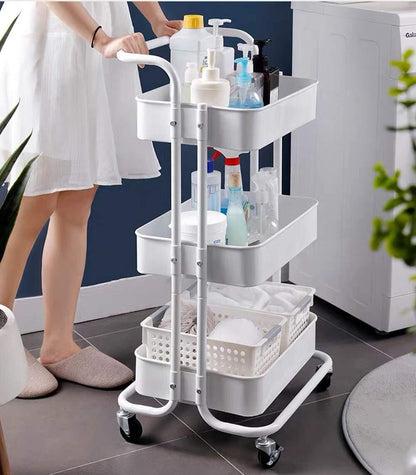 3-Tier Multipurpose Storage Rolling Organizer Rack Shelf Utility Cart Trolley