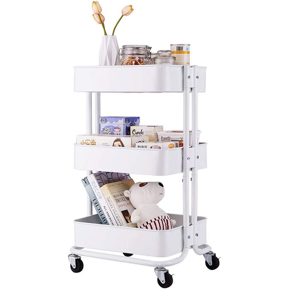 3-Tier Multipurpose Storage Rolling Organizer Rack Shelf Utility Cart Trolley