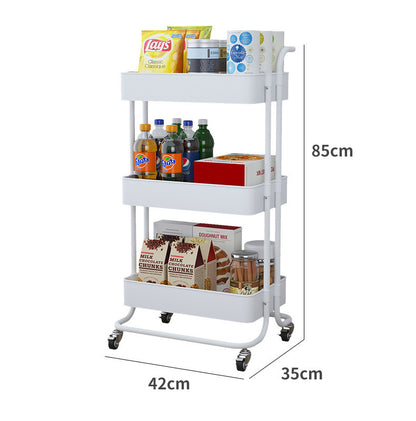 3-Tier Multipurpose Storage Rolling Organizer Rack Shelf Utility Cart Trolley