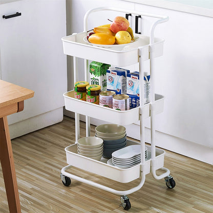 3-Tier Multipurpose Storage Rolling Organizer Rack Shelf Utility Cart Trolley