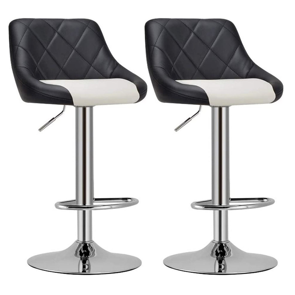 2 x Symphony High Back Faux Leather Bar Stools (Black & White)