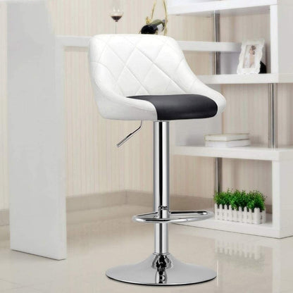 2 x Symphony High Back Faux Leather Bar Stools (White & Black)