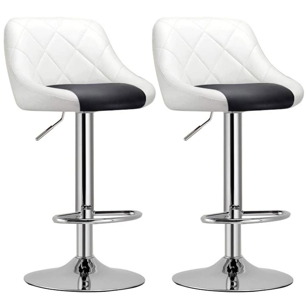 2 x Symphony High Back Faux Leather Bar Stools (White & Black)