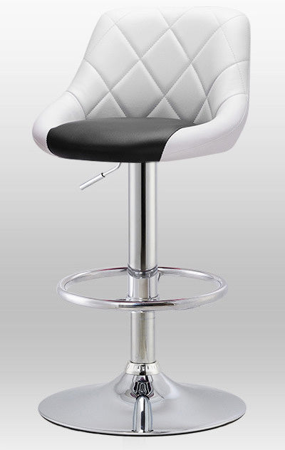 2 x Symphony High Back Faux Leather Bar Stools (White & Black)